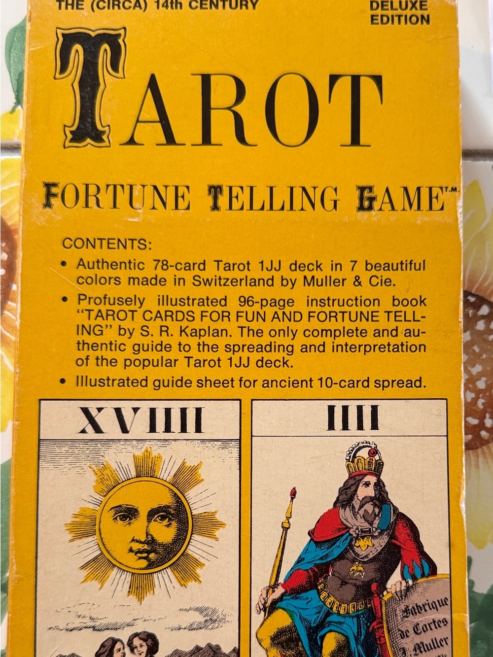 Vintage Muller Tarot Fortune Telling Game - Yellow Deck